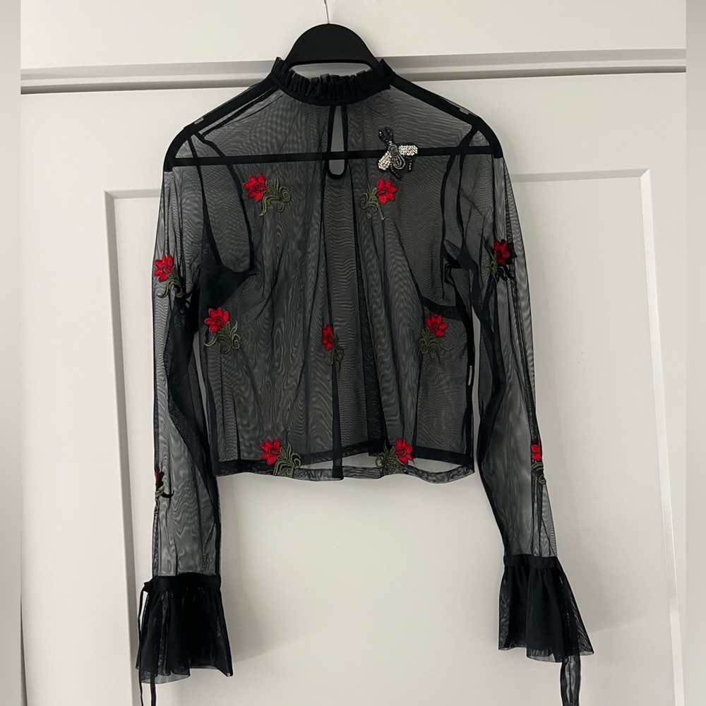 Mesh Long Sleeve Top